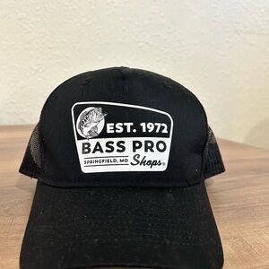 Bass Pro Shops Black Hat with White Logo Patch